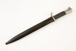 A Third Reich parade bayonet, plated blade 10", by Alcoso, Solingen in its matt black painted