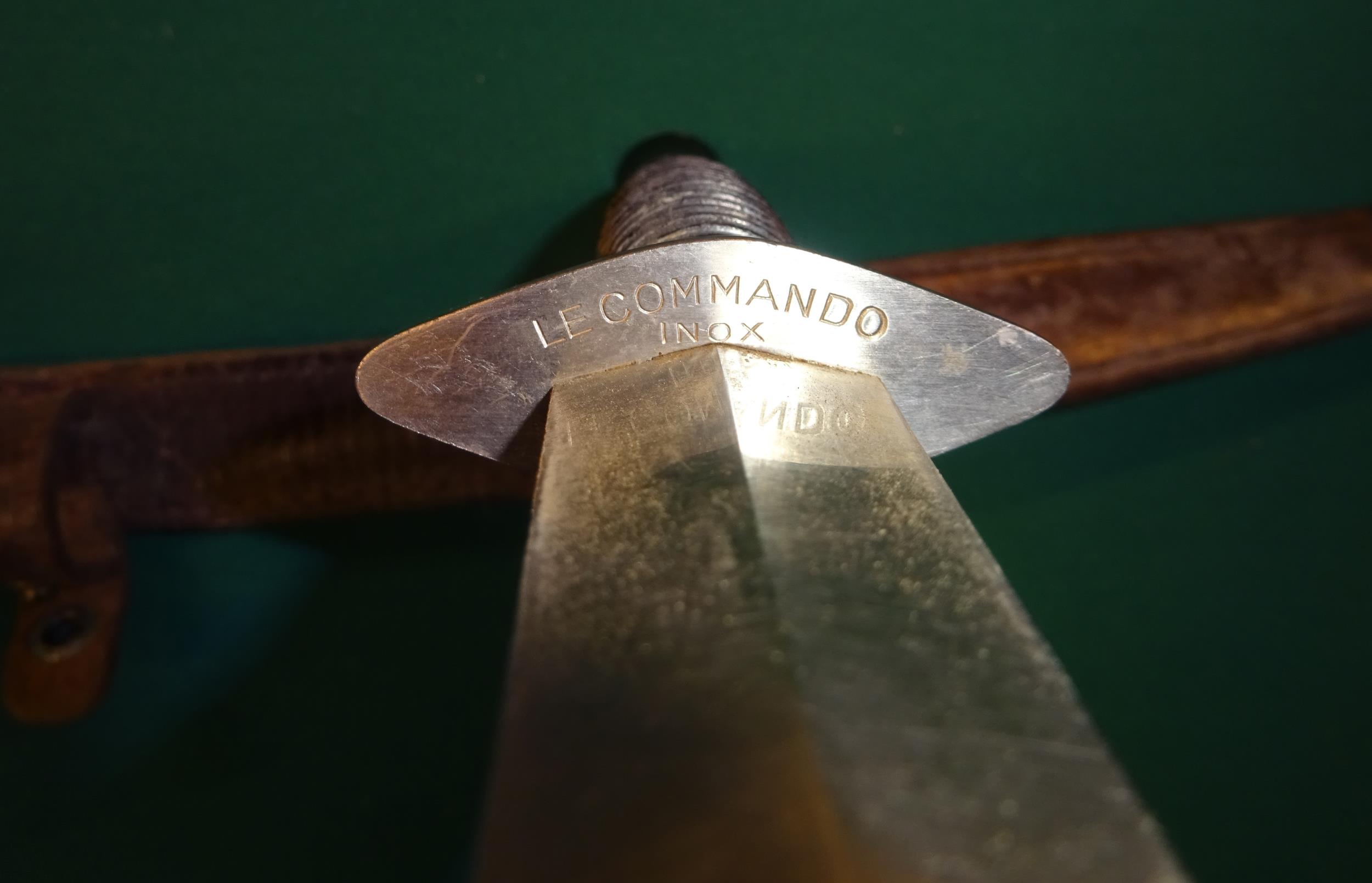 A French Commando knife, of 3rd pattern FS type, the cross guard stamped "Le Commando/ Inox/ - Image 2 of 4