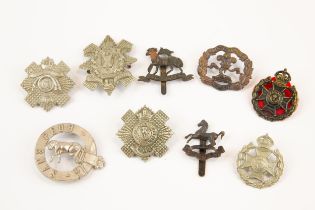 9 Territorial Infantry cap badges: 4th and 5th Bns Royal Scots; 5th Bn Queens (blacking worn); pre