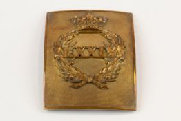 A pre 1881 Officer's rectangular Shoulder Belt Plate of the 79th (Cameron Highlanders) Regiment of