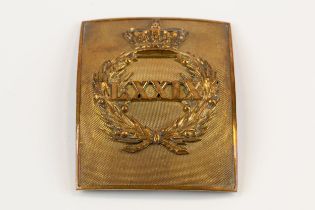 A pre 1881 Officer's rectangular Shoulder Belt Plate of the 79th (Cameron Highlanders) Regiment of