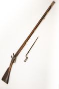 A .65" Volunteer Sergeant's Flintlock carbine, by Waters, 1780, 54" overall, barrel 38" with