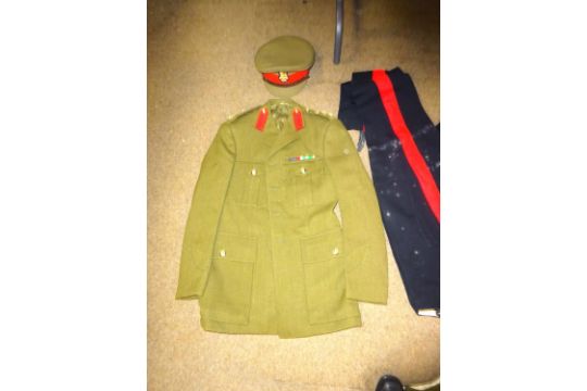 A Colonel's khaki SD jacket, trousers and cap of the Royal Corps of Transport; also a Mess jacket,
