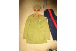 A Colonel's khaki SD jacket, trousers and cap of the Royal Corps of Transport; also a Mess jacket,