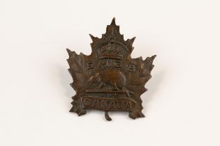 A WWI CEF cap badge of Eaton's Motor Machine Gun Battery, large beaver type. GC £300-350