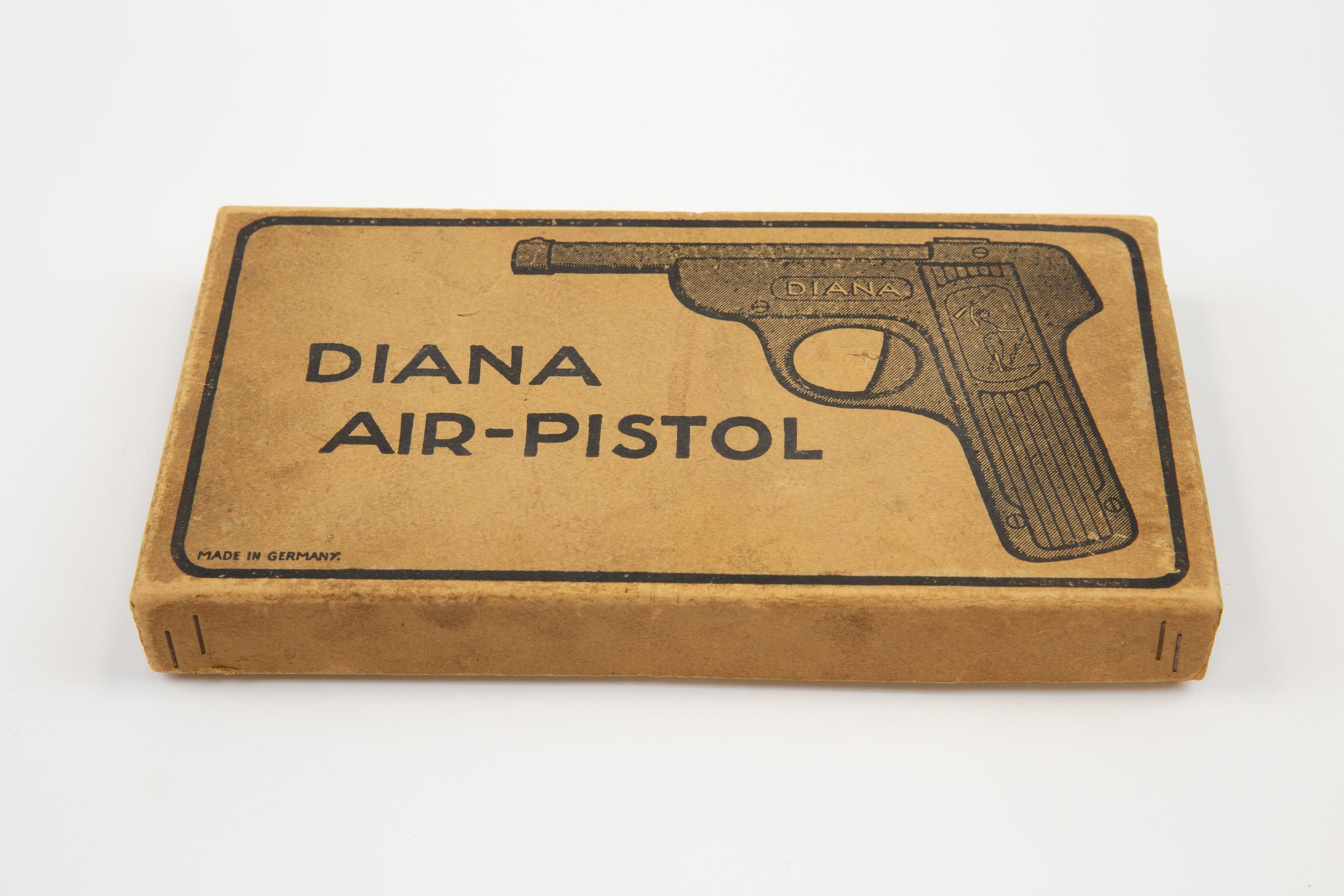 A .177" Diana first model tin plate air pistol, embossed "Diana" above the trigger guard, the ribbed - Image 2 of 2