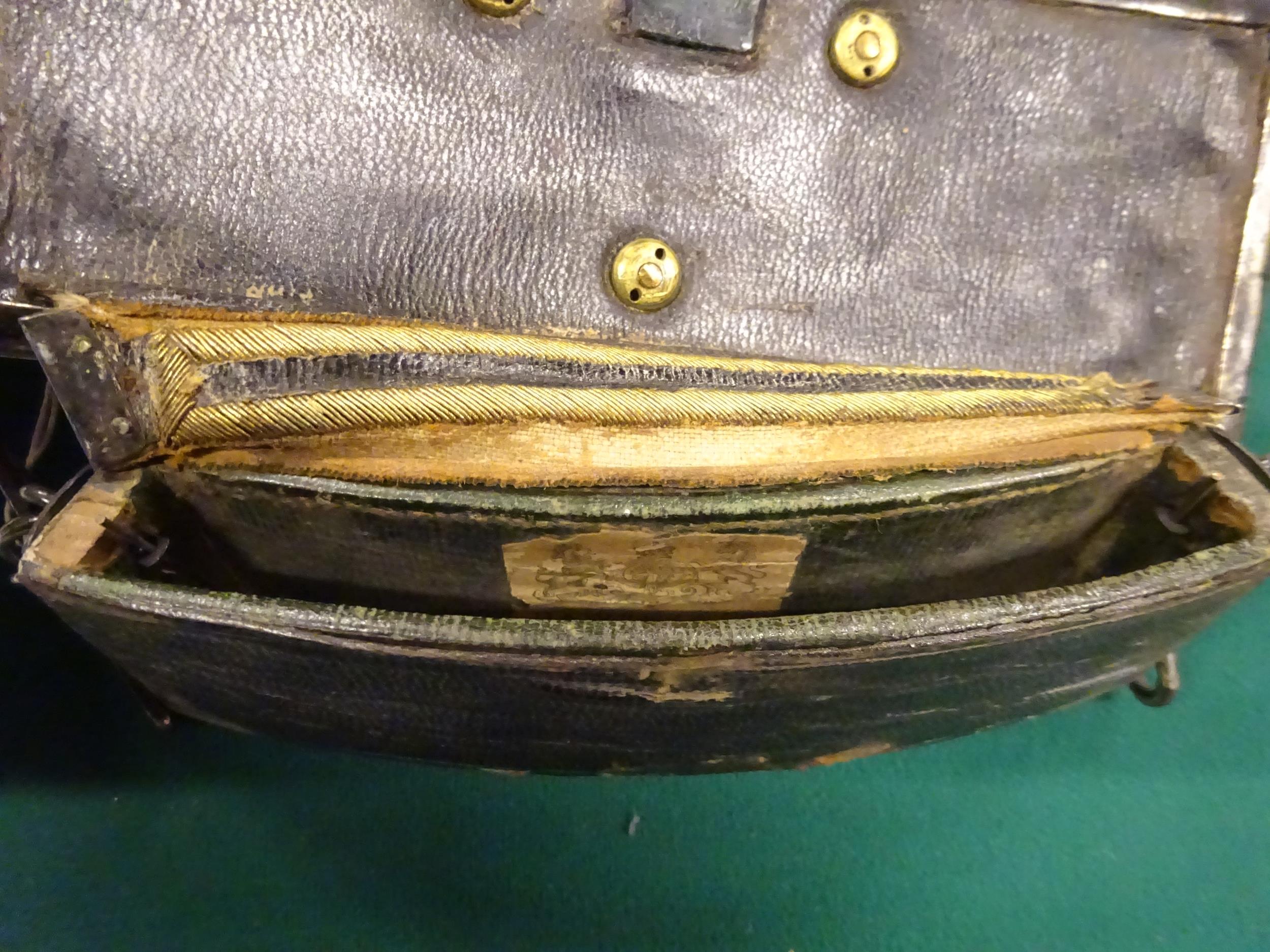 A Victorian cavalry officer's pouch of the 3rd Dragoon Guards, the engraved silver flap HM B'ham - Image 4 of 4