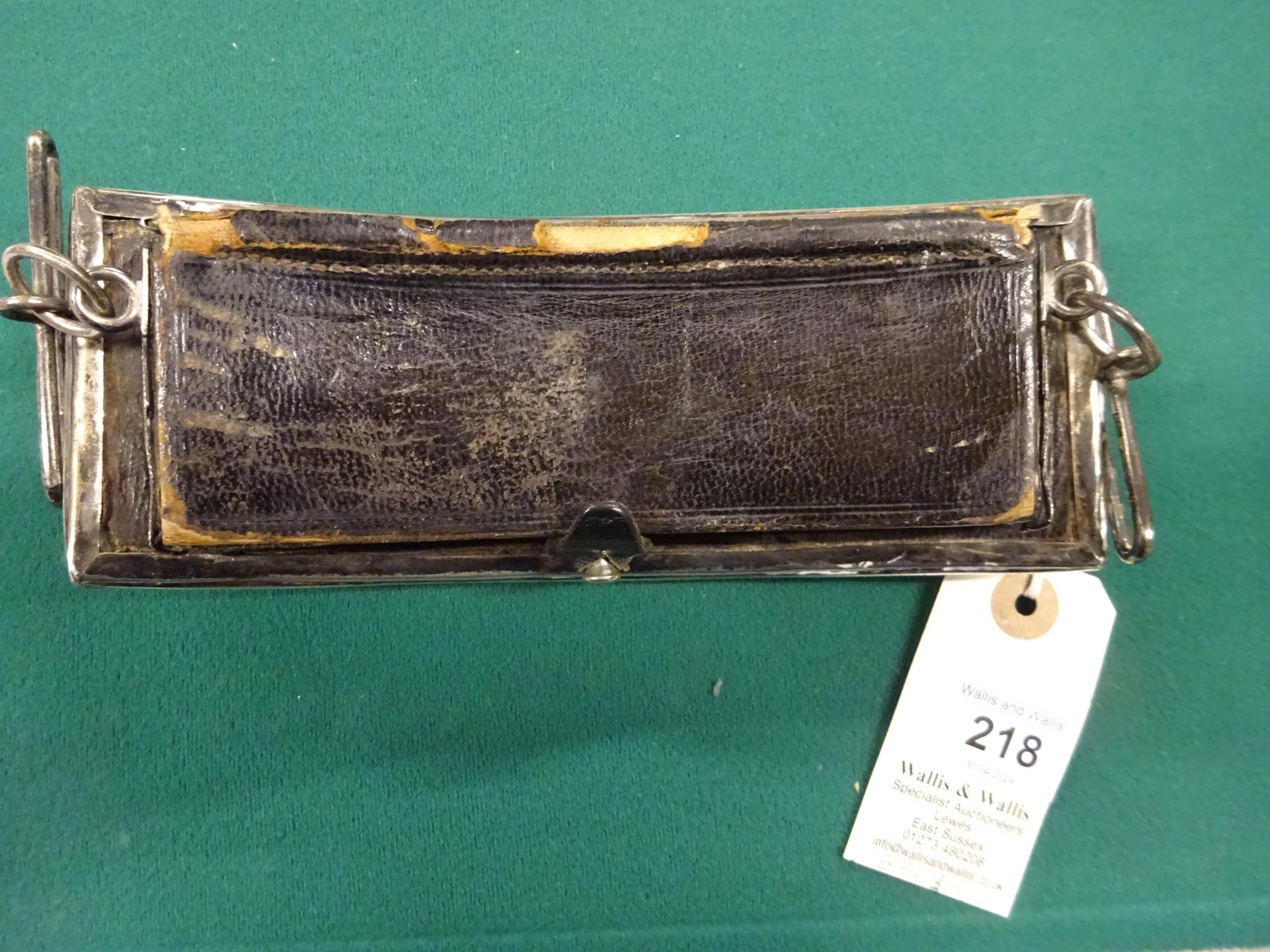 A Victorian cavalry officer's pouch of the 3rd Dragoon Guards, the engraved silver flap HM B'ham - Image 2 of 4