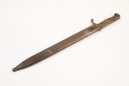 An Imperial German 1898/05 bayonet, blade 14½" marked "J Corts Sohn Remscheid", steel scabbard,