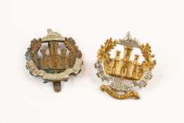 Cap badges of the 4th, 5th, 6th and 7th Bns The Essex Regiment with "South Africa 1900-1902" scroll;