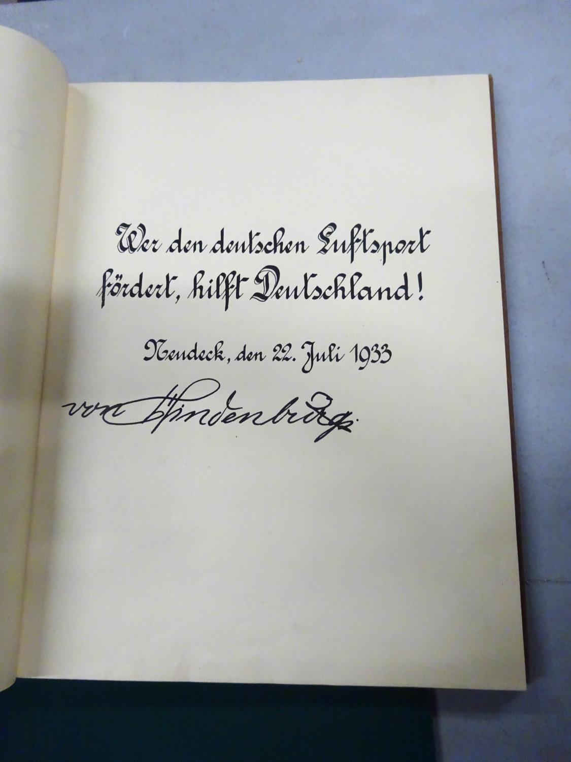 An interesting large format "visitors book", headed "Deutscher Luftsport Verband", commemorating the - Image 4 of 8