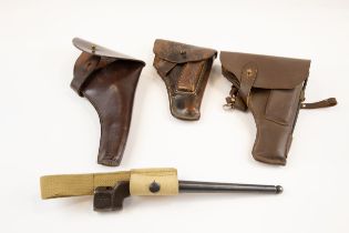 A leather holster for Webley Mk IV Service revolver; another, for Russian Tokarev automatic