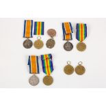 A small collection of WWI medals to the Smethurst family comprising Pairs: BWM, Victory (3205 Gnr