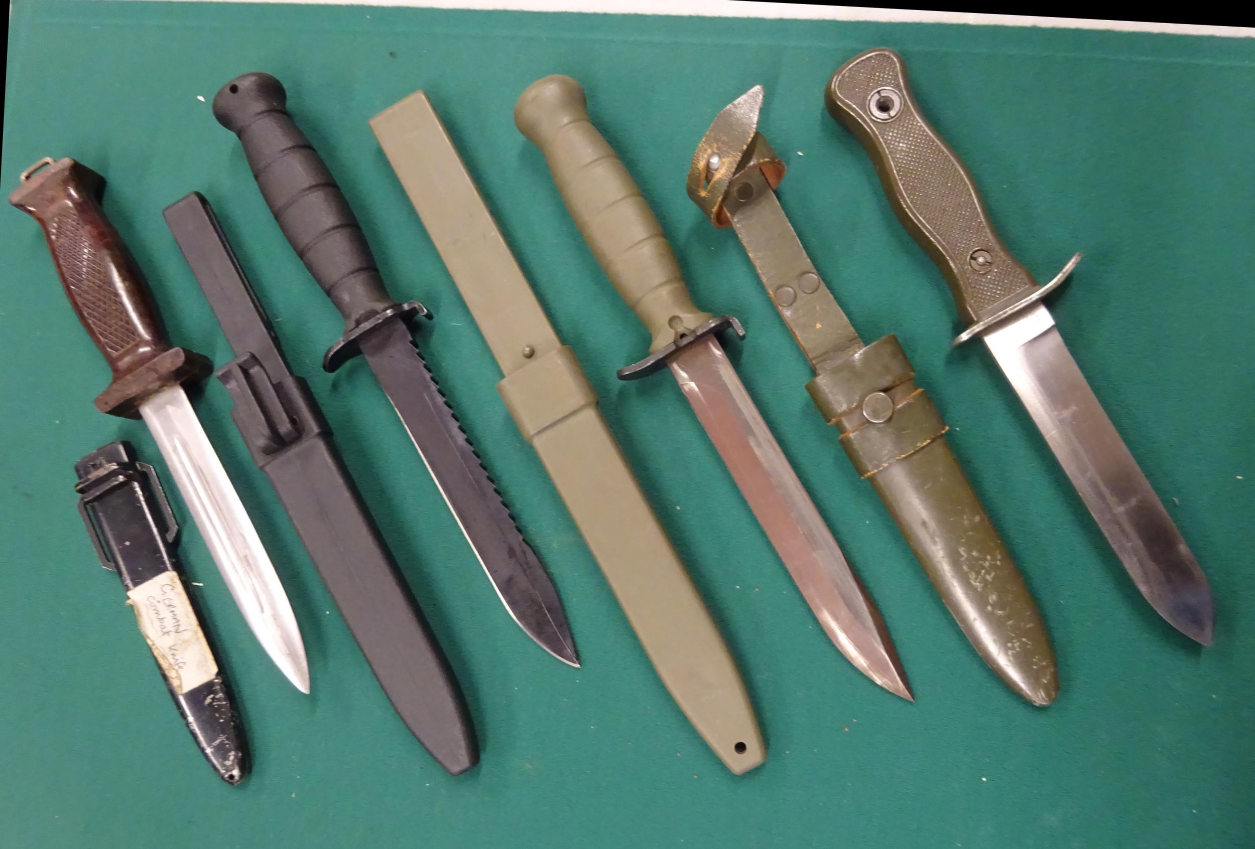 A Wilkinson survival knife c 1970, 2 German combat knives; 2 other Continental survival knives. - Image 4 of 6