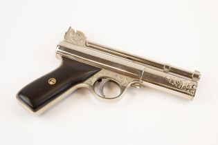 An impressive .177" post war Webley Mark I Special air pistol, number 809, bright nickel plated
