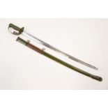 A Japanese style 1886 pattern cavalry trooper's sword, 31" plated fullered blade with lightly etched