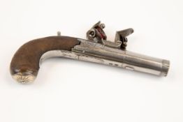 A good quality 36 bore flintlock boxlock pocket pistol, by John Jones, London, c 1820, turn off