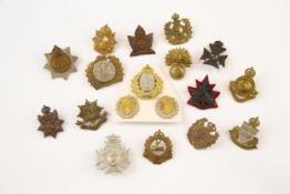 15 post 1920 Canadian Infantry cap badges including the Oxford Rifles, Lincoln & Welland Regt, the