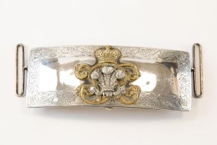 A Victorian cavalry officer's pouch of the 3rd Dragoon Guards, the engraved silver flap HM B'ham