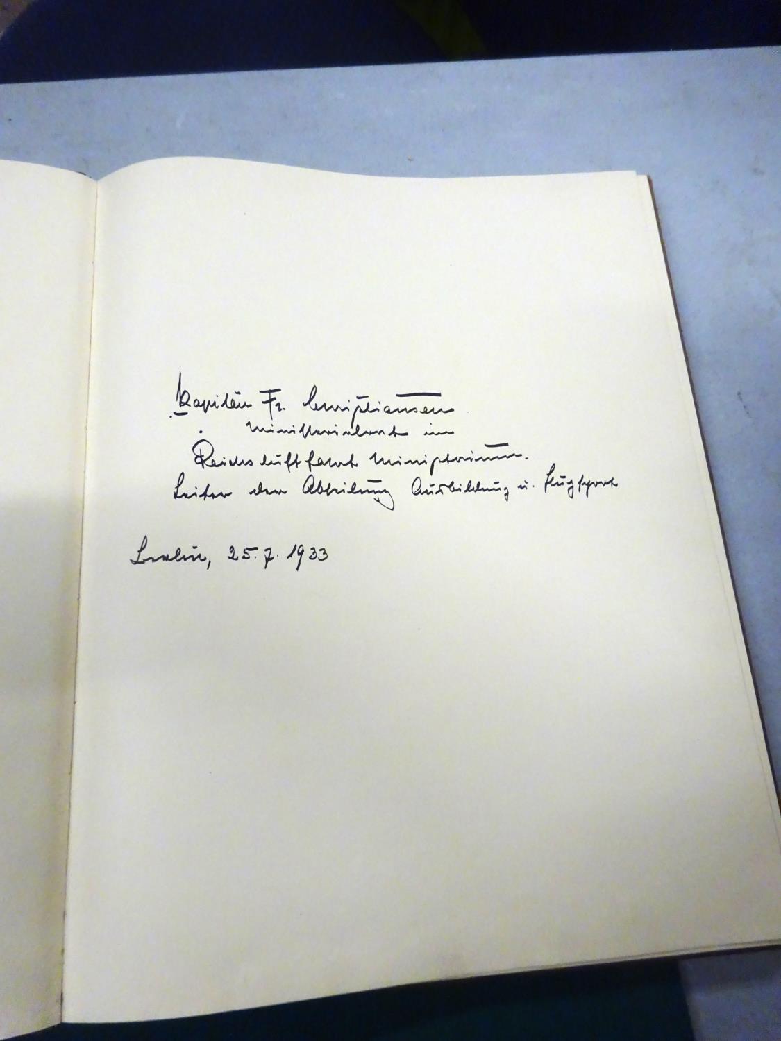 An interesting large format "visitors book", headed "Deutscher Luftsport Verband", commemorating the - Image 8 of 8