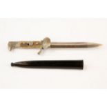 A Third Reich Bulgarian (?) Police dress bayonet, plated blade 7¾" by Alcoso, Solingen, plated