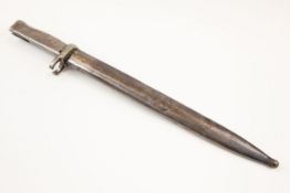 A scarce Mauser Ersatz all steel bayonet, with stepped quillon, blade 12", in its blued steel