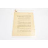 A WWII D day printed paper message marked "Secret", reading "The following message from the