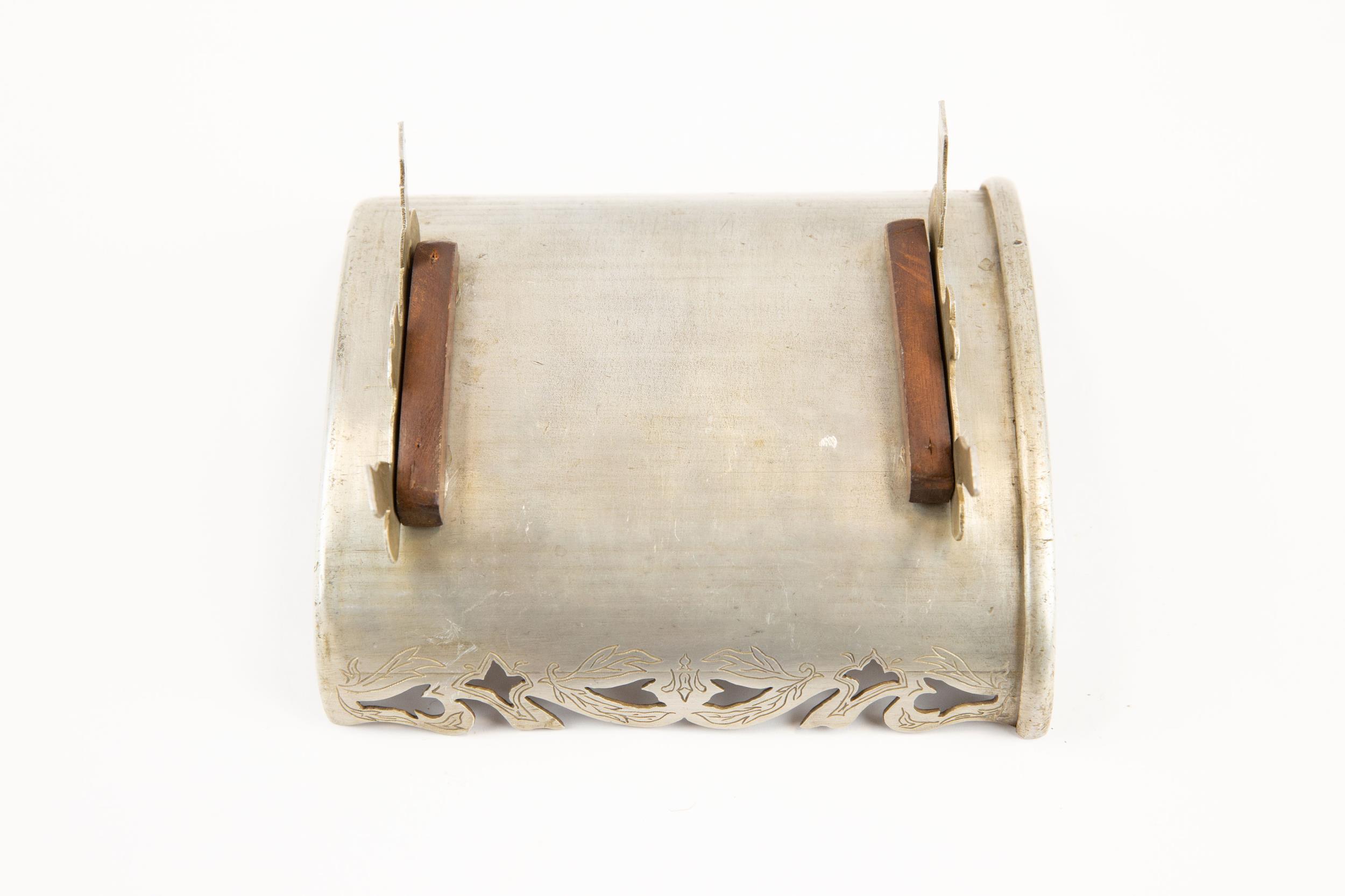 A WWI "Trench Art" souvenir basket or tray, made from a section of an aluminium water bottle, - Image 2 of 2