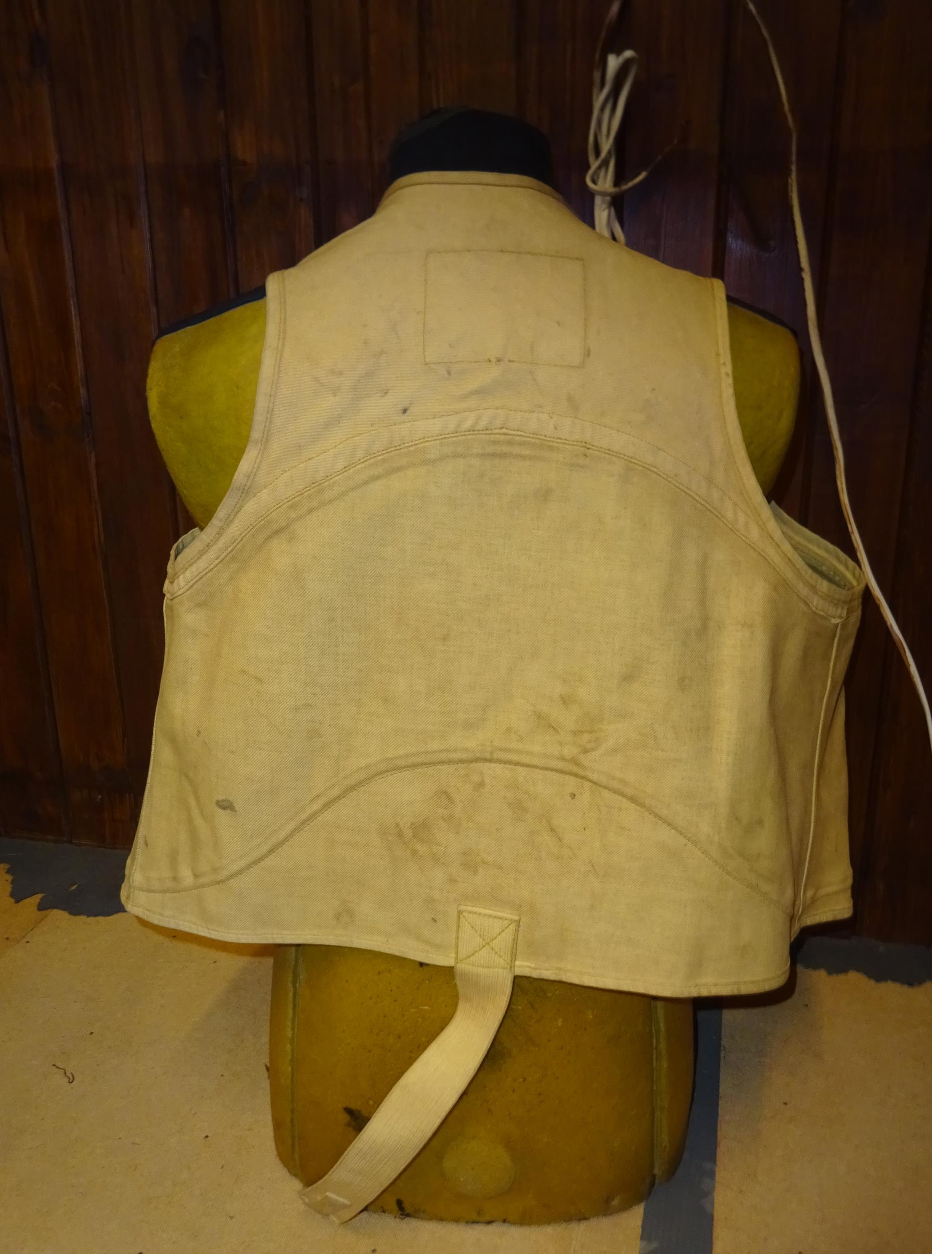 A good WWII Battle of Britain era German Luftwaffe life jacket, with compressed air bottle, and - Image 3 of 5