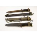 4 Assault rifle bayonets, KCB 77 L. MI; KCB Co; A.G.3L (2 types), all VGC £70-100