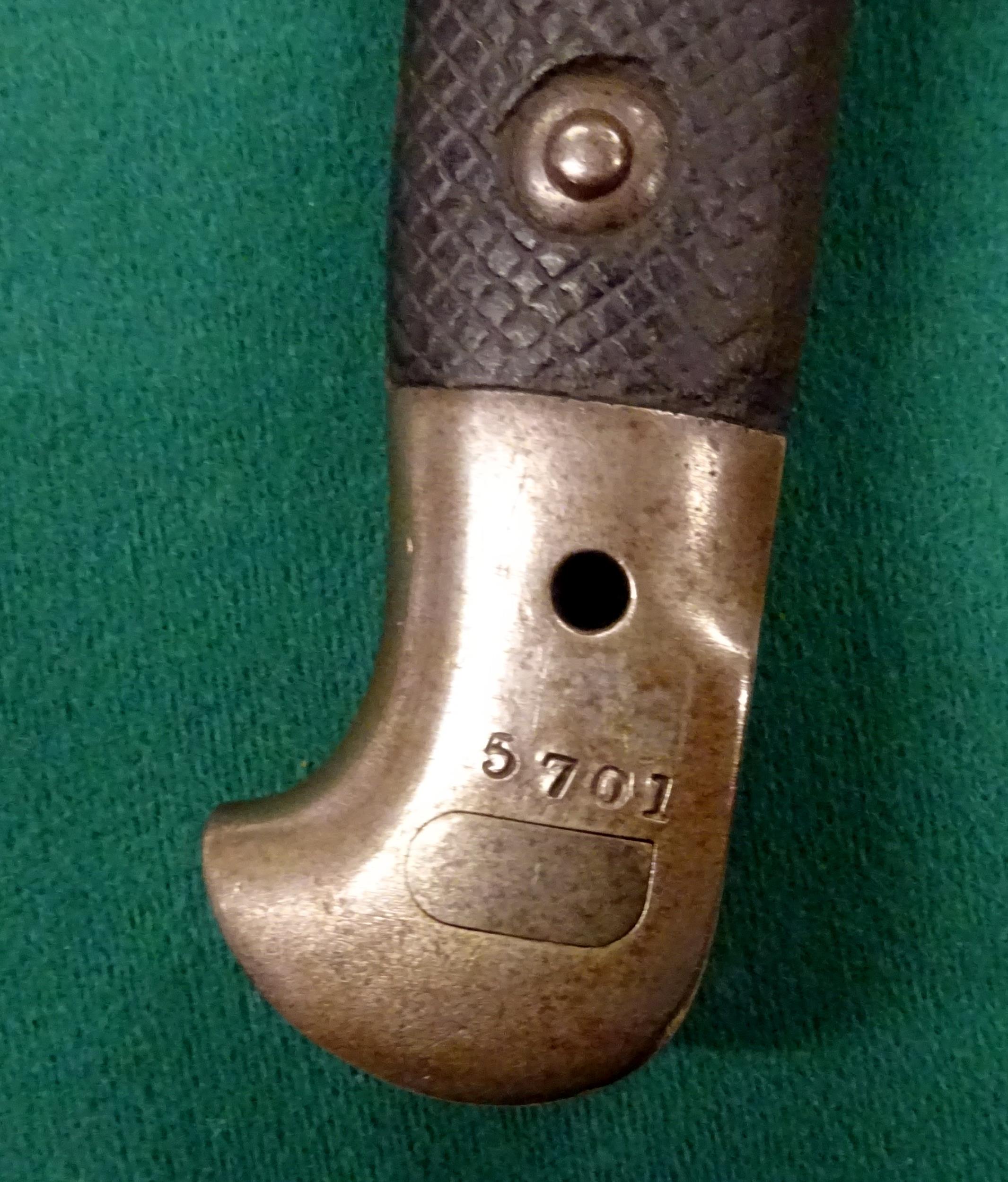 A P1887 Mark 3 sword bayonet for the Martini Henry rifle, the unfullered blade by Wilkinson Sword - Image 3 of 9