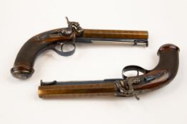 A fine pair of 18 bore percussiion belt pistols by C & H Egg, c 1845, 10½"overall, browned octagonal