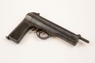 A scarce .177" smooth bore Second Model Titan air pistol, numbered 49 on the breech and rotating