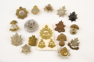 15 post 1920 Canadian Infantry cap badges, including the Midland Regt, the Middlesex & Huron Regt,