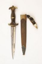 A Third Reich SA dagger by the rare maker Hugo Koller, Solingen, with nickel silver mounts, the