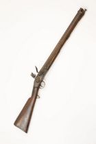 A .65" Volunteer or Yeomanry flintlock cavalry carbine, c 1820, 37" overall, barrel 21", the