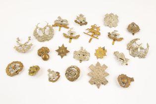 21 Infantry cap/glengarry badges, including post 1920 Queens, Warwickshire (2), Cameronians, East