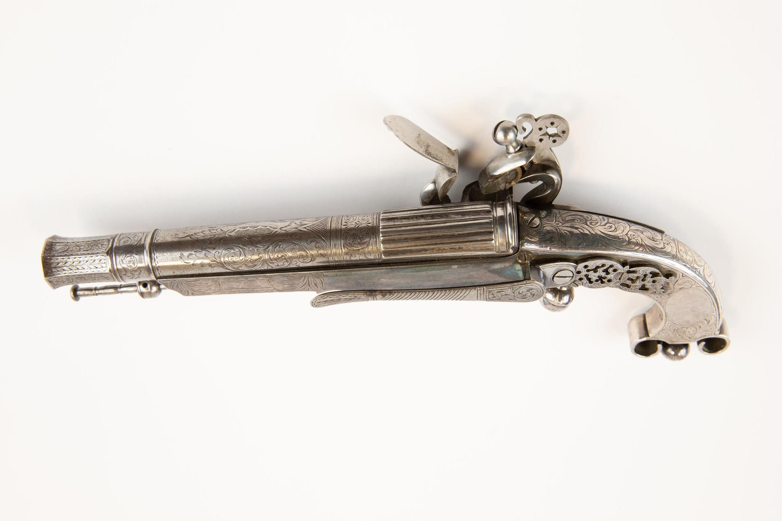 A good early 19th century 40 bore Scottish all metal flintlock belt pistol by Marshall & Sons, - Image 3 of 3