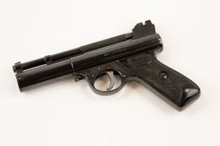 A post 1958 .177" Webley Mark I air pistol, number 772. GWO & VGC, retaining all original blued