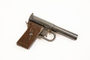 A .177" "Thunderbolt Junior" air pistol, the brown bakelite grips embossed "Thunderbolt Junior",