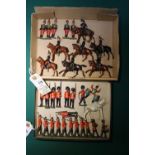 Britains Hollow cast lead figures, 7 Mounted dragoon gaurds, 5 dragoon gaurds on foot, 10 Highland