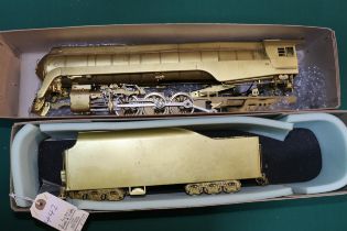 The major parts of an O Gauge North American outline brass 4-8-4 Streamlined Norfolk & Western J