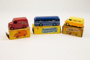 3 Dinky Toys. Bedford 10CWT Van DINKY TOYS, (482) in orange and yellow with yellow wheels. A