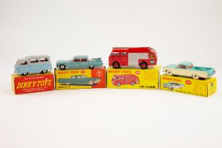 4 Dinky toys. To include No.295 Atlas bus in 2 tone grey and light blue, No.449 Chevrolet "EL
