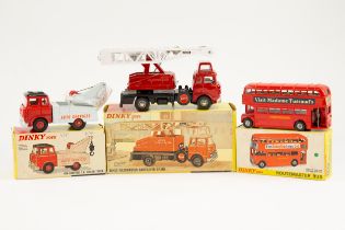 3 Dinky Toys. Bedford TK Crash Truck (434). In red with black roof, grey body and red plastic