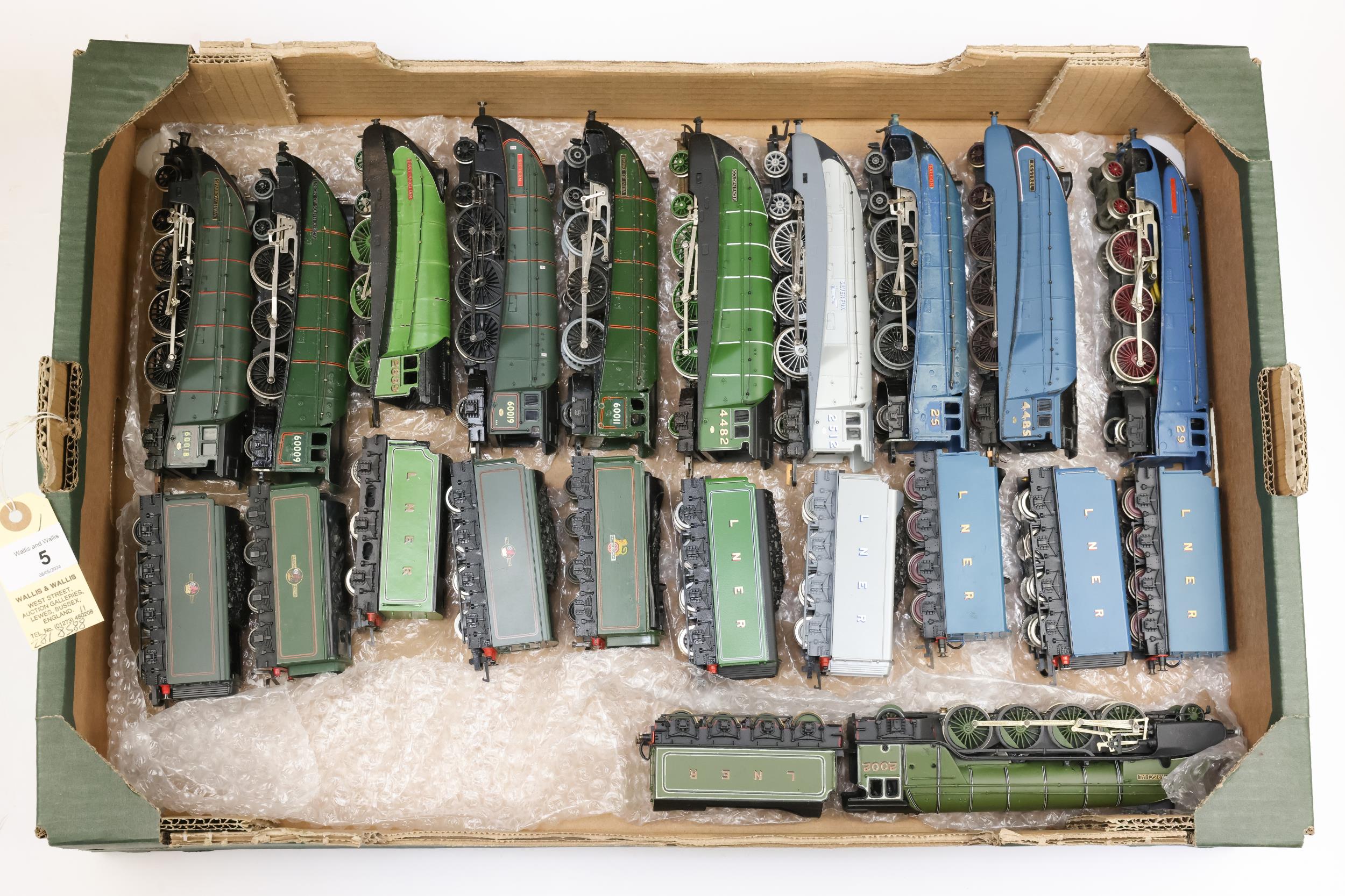 11 OO Gauge metal and plastic tender locomotives, by Hornby, Hornby Dublo etc. 10 Class A4 and a