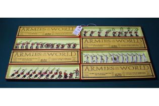 4 sets of metal soldiers by ALBA miniatures, Armies of the world. 4 unnamed sets, boxes contain