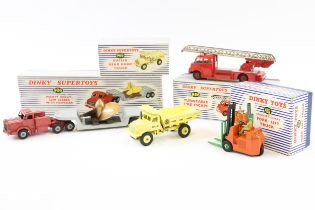 4 Dinky toys. to include No.965 Euclid rear dump truck, boxed with wear, no inner card packing, No.