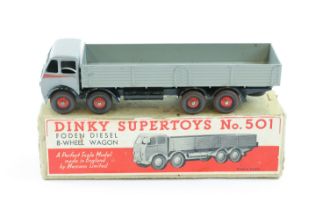 Dinky Supertoys Foden Diesel 8-Wheel Wagon (501). Early DG example, cab, chassis and body in grey,