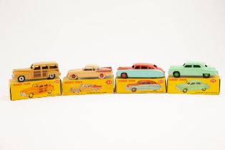 5 Dinky toys. To include No.169 Sudebaker Golden hawk in 2 tone pink and red with red wheel hubs,